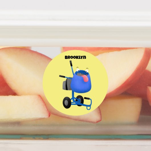 Étiquettes Illustration amusante du mélangeur de ciment bleu (Apposé)