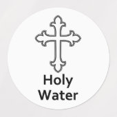 Étiquettes Illustration Cross Christianity 30 pcs Eau sainte (Design 1)