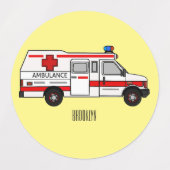 Étiquettes Illustration d'ambulance (Design 1)