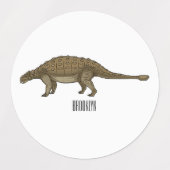 Étiquettes Illustration d'Ankylosaurus (Design 2)