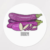 Étiquettes Illustration d'aubergine (Design 2)