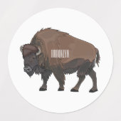 Étiquettes Illustration de bison (Design 2)