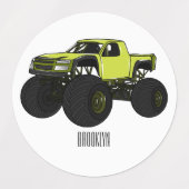 Étiquettes Illustration de camion monstre (Design 2)