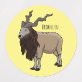 Étiquettes Illustration de chèvre de Markhor (Design 1)