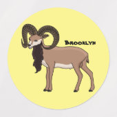 Étiquettes Illustration de chèvre de Mouflon (Design 1)