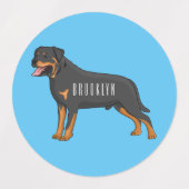 Étiquettes Illustration de chien Rottweiler (Design 1)