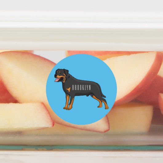 Étiquettes Illustration de chien Rottweiler (Apposé)