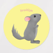 Étiquettes Illustration de chinchilla gris mignon (Design 1)