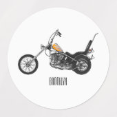 Étiquettes Illustration de Chopper Motorcycle 1950 (Design 1)
