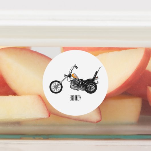 Étiquettes Illustration de Chopper Motorcycle 1950 (Apposé)