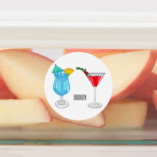Étiquettes Illustration de cocktail (Apposé)