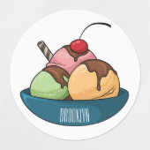 Étiquettes Illustration de crème glacée (Design 2)