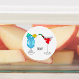 Étiquettes Illustration de dessin animé de cocktail