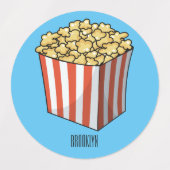 Étiquettes Illustration de dessin animé Popcorn (Design 1)