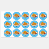 Étiquettes Illustration de dessin animé sur le poulet frit (Feuille)