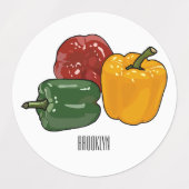 Étiquettes Illustration de dessin de Capsicum (Design 1)