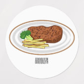 Étiquettes Illustration de dessin de steak (Design 2)