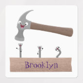 Étiquettes Illustration de dessin mignon, marteau et ongles (Design 1)