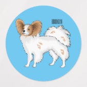 Étiquettes Illustration de dessin pour chien de Papillon (Design 1)