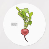 Étiquettes Illustration de dessin Radish (Design 2)