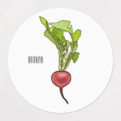 Étiquettes Illustration de dessin Radish (Design 1)