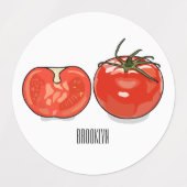 Étiquettes Illustration de dessin sur la tomate (Design 1)