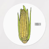 Étiquettes Illustration de dessin sur le maïs (Design 2)