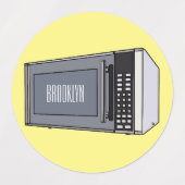 Étiquettes Illustration de dessin sur micro-ondes (Design 1)