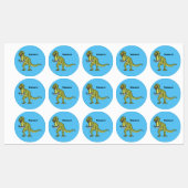 Étiquettes Illustration de dinosaure T rex drôle (Feuille)