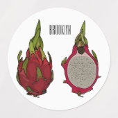 Étiquettes Illustration de dragon fruit (Design 2)