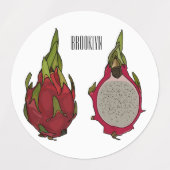 Étiquettes Illustration de dragon fruit (Design 1)