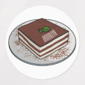 Étiquettes Illustration de gâteau de Tiramisu (Design 1)