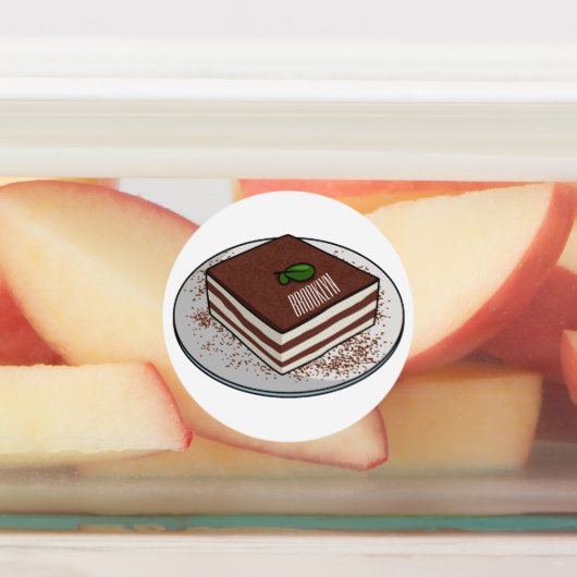 Étiquettes Illustration de gâteau de Tiramisu (Apposé)