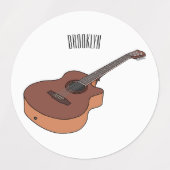 Étiquettes Illustration de guitare acoustique (Design 2)