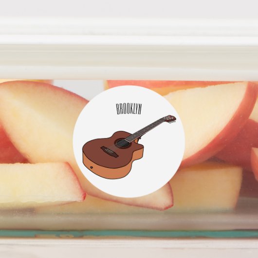 Étiquettes Illustration de guitare acoustique (Apposé)