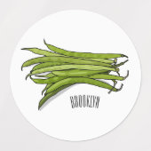 Étiquettes Illustration de haricots verts (Design 1)