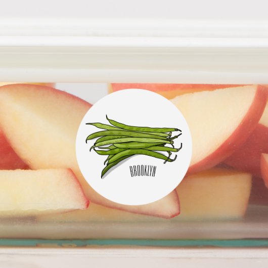 Étiquettes Illustration de haricots verts (Apposé)
