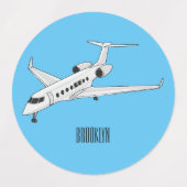 Étiquettes Illustration de jet privé (Design 2)