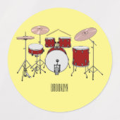 Étiquettes Illustration de kit de batterie (Design 2)