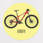 Étiquettes Illustration de la bande dessinée de vélo (Design 2)