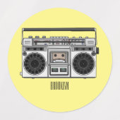 Étiquettes Illustration de la bande dessinée radio (Design 1)