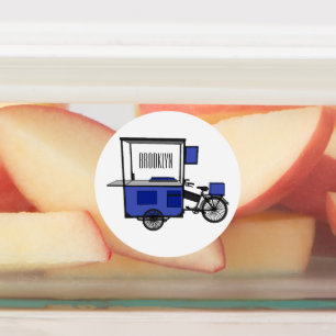 Étiquettes Illustration de la charrette alimentaire