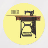 Étiquettes Illustration de la machine à coudre (Design 1)