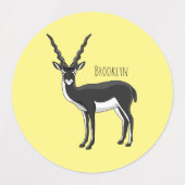 Étiquettes Illustration de l'antilope Blackbuck (Design 1)