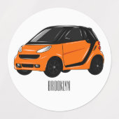 Étiquettes Illustration de micro-voiture (Design 2)