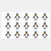 Étiquettes Illustration de mignon macaroni pingouin (Feuille)
