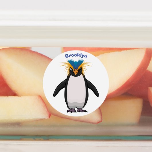 Étiquettes Illustration de mignon macaroni pingouin (Apposé)