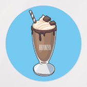 Étiquettes Illustration de milk-shake au chocolat (Design 1)