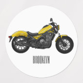 Étiquettes Illustration de moto Cruiser (Design 1)