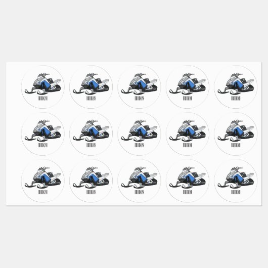 Étiquettes Illustration de motoneige (Feuille)